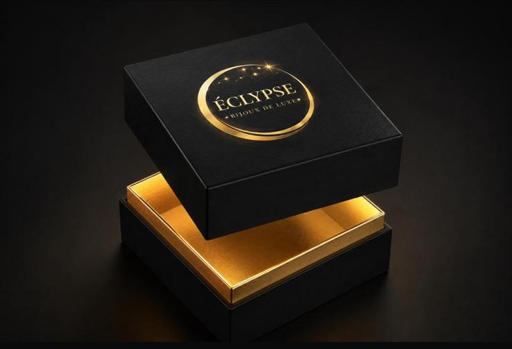 Scatola regalo nera e oro Éclypse